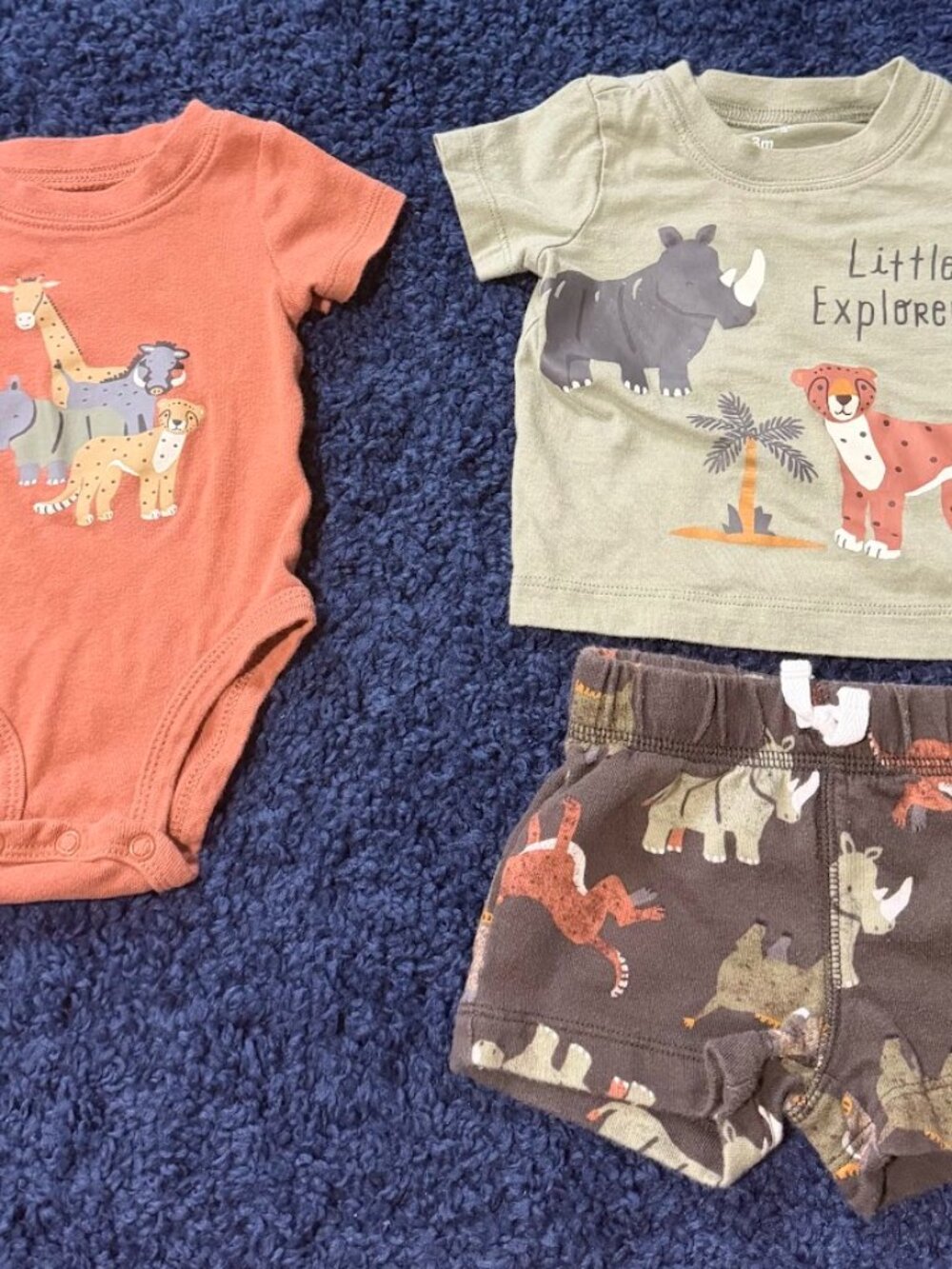 Carter’s Baby Boy Safari Animal 3-Piece Outfit Set – 3 Months